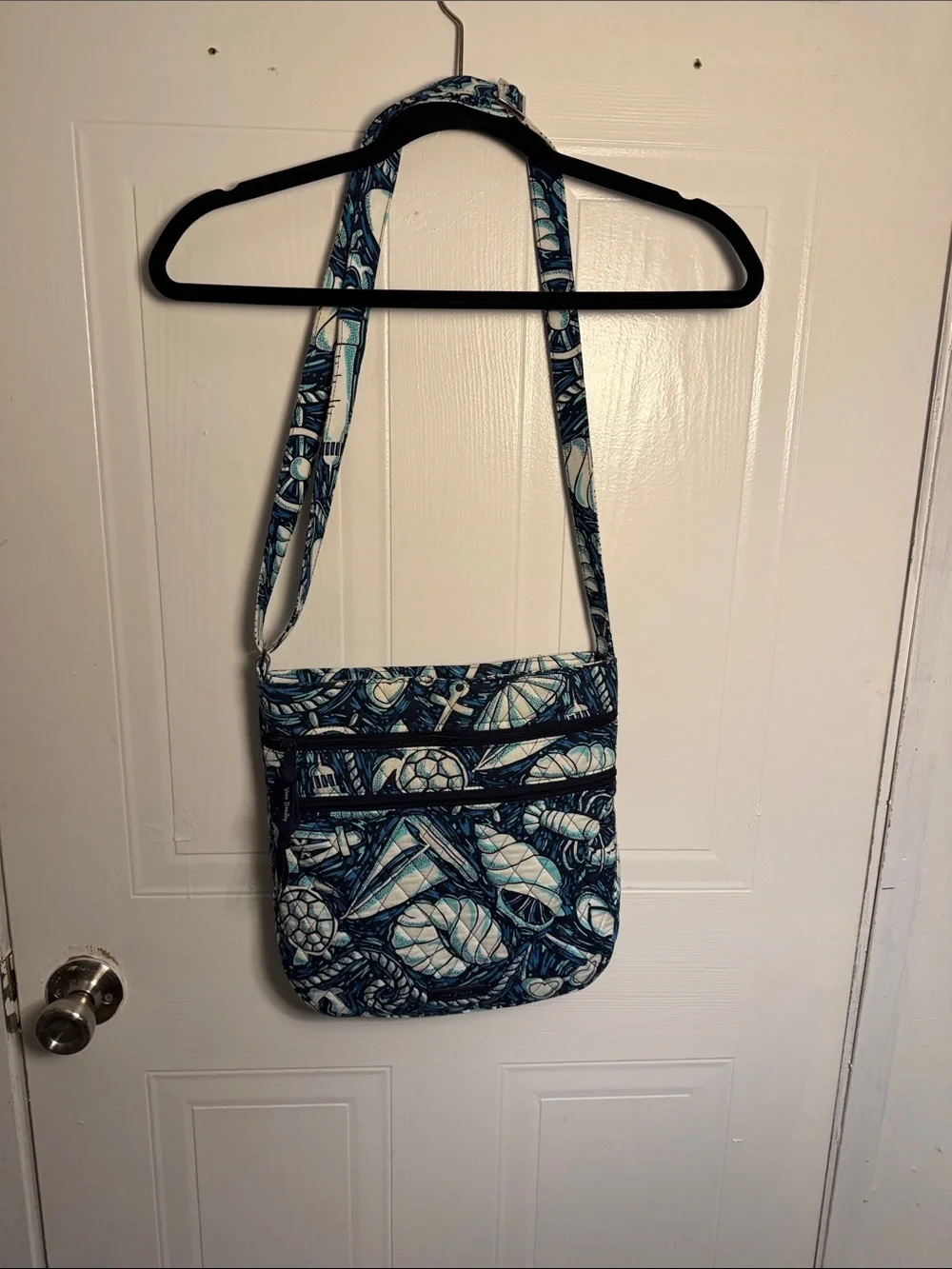 Vera Bradley Teal & Navy Shell-Print Quilted Crossbody